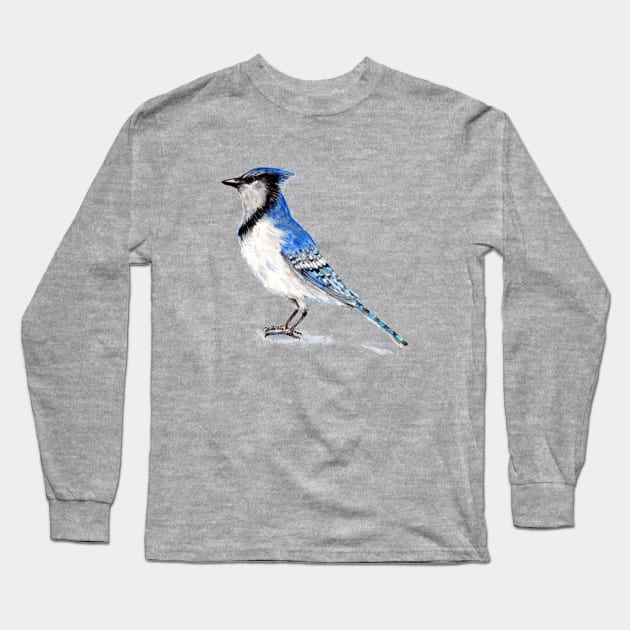 Blue Jay Long Sleeve T-Shirt by Goosi